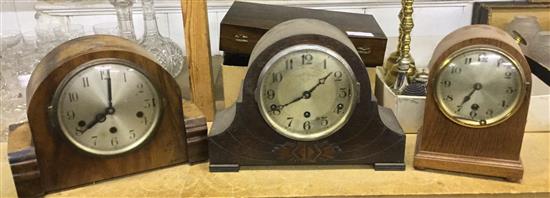 3 assorted clocks